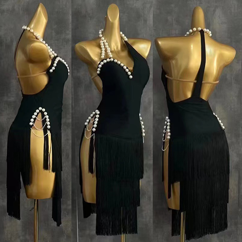2025 High Endชุดเต้นรําละตินผู - Beaded Trim Fringe บทวิจารณ์และราคา