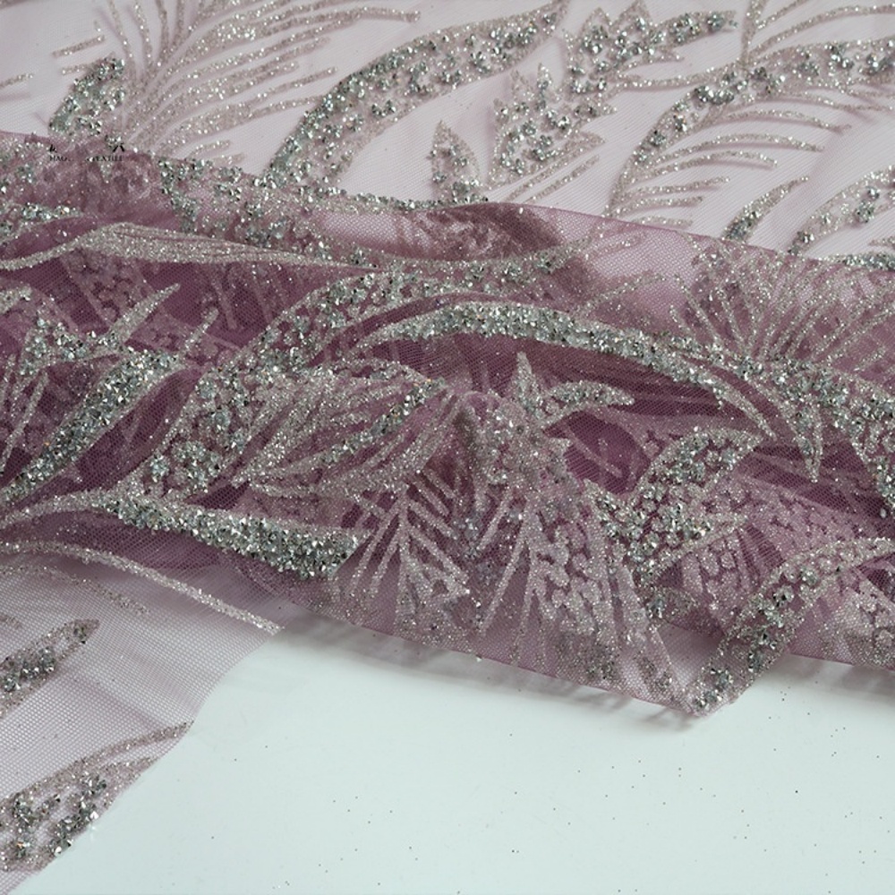 ผ้าตาข่ายปักลายดอกไม้สำหรับงาน - Crystal Mesh Fabric บทวิจารณ์และราคา