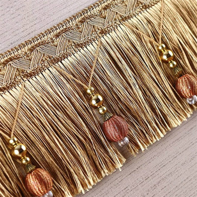 2/4/6 เมตรผ้าม่านพู่ลูกปัด Fri - Beaded Trim Fringe บทวิจารณ์และราคา